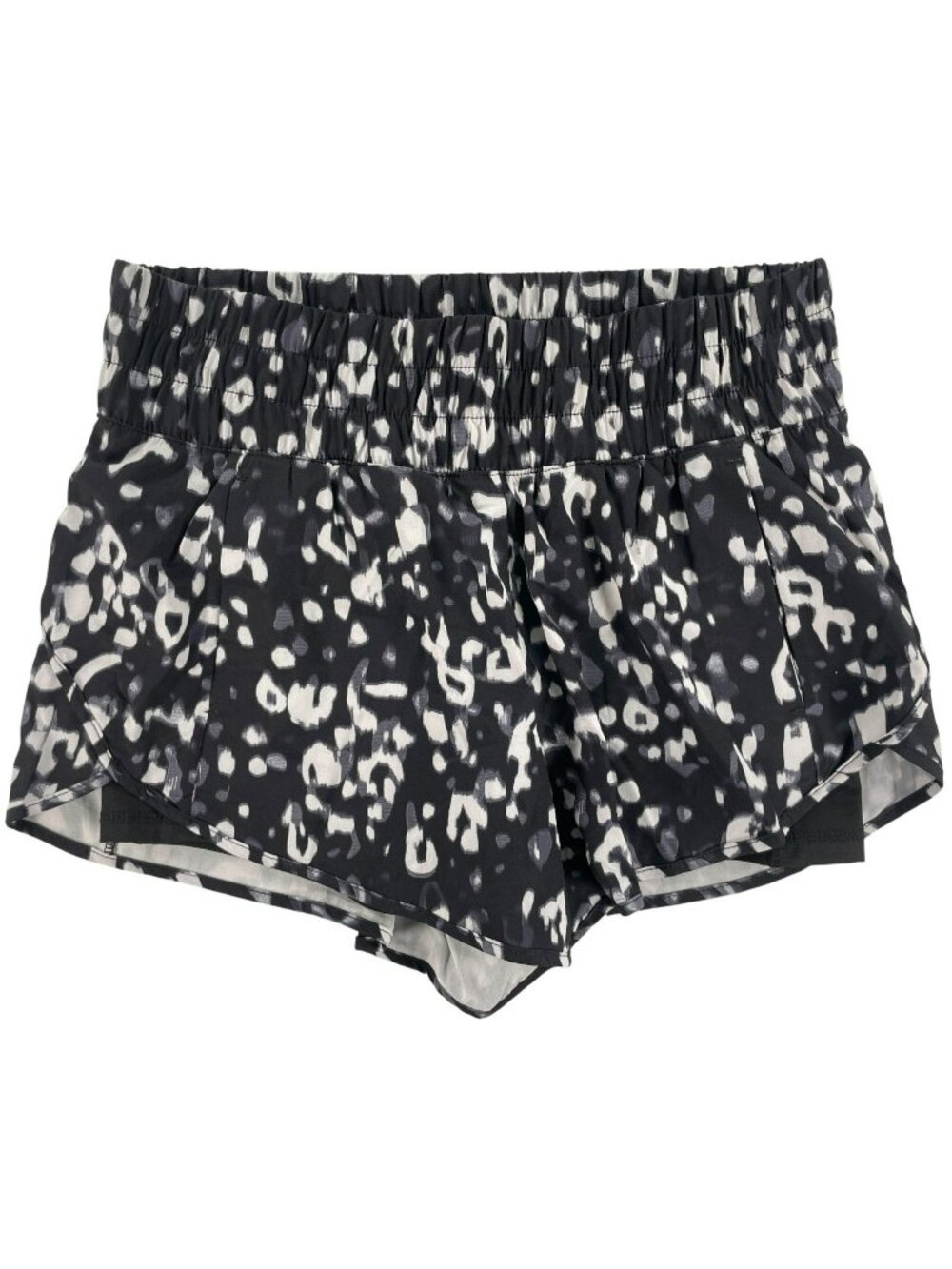 Avia Athletic Shorts Running Black/White Leopard Print Lined Women's Size M NEW